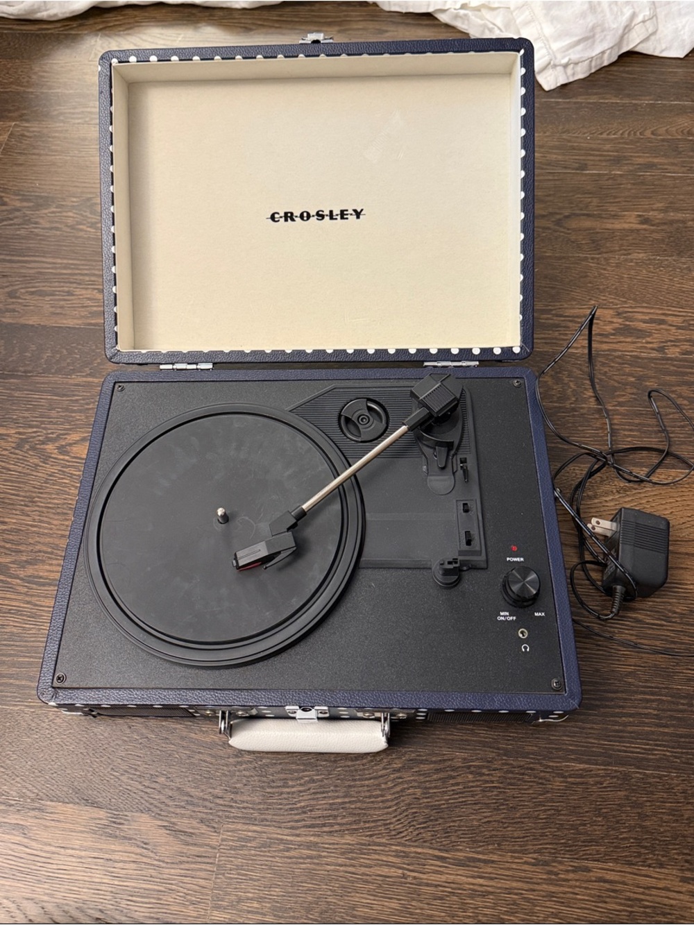 Crosley Navy Blue and Cream Portable Record Player